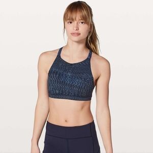 Lululemon 6 Slide With Me Sports Bra C/D cup Crop Top Like New Navy Blue